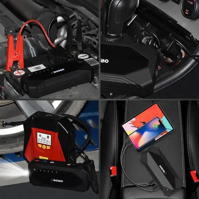 Alt view image 5 of 7 - Jump Starter 1500A 18000mAh Battery Starter (Up to 8.0L Gas, 6.0L Diesel Engine) 12V Auto Portable Booster Lithium Battery Jumper Pack Jump Box with Quick Charger LED Light