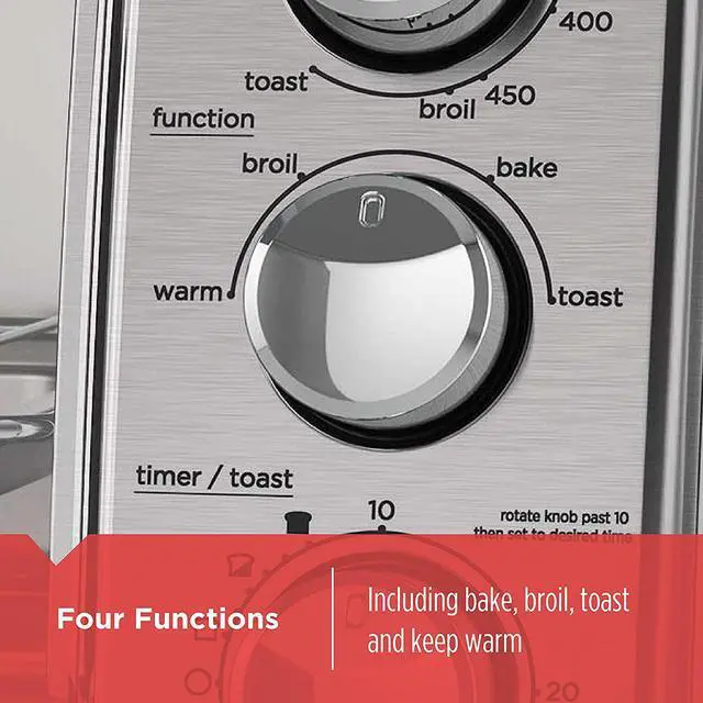 Alt view image 2 of 7 - 4-Slice Toaster Oven with Natural Convection, Stainless Steel