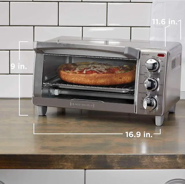 Alt view image 3 of 7 - 4-Slice Toaster Oven with Natural Convection, Stainless Steel