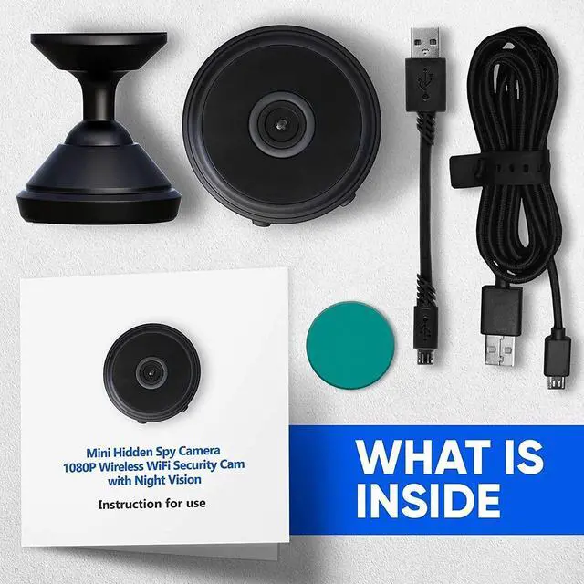 Alt view image 7 of 7 - Mini Spy Hidden Camera WiFi Wireless Small Video Camera Full HD 1080P Night Vision Motion Detection Security Nanny Surveillance Cam Covert Cameras with App for Home Indoor Outdoor