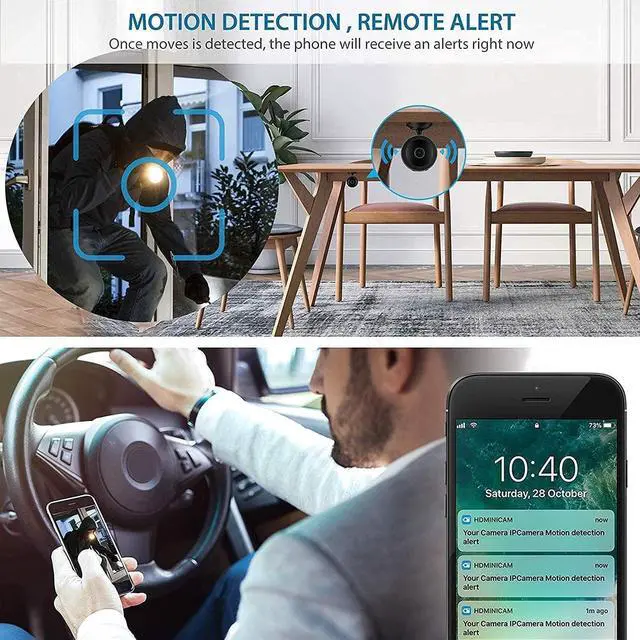 Alt view image 4 of 7 - Mini Spy Hidden Camera WiFi Wireless Small Video Camera Full HD 1080P Night Vision Motion Detection Security Nanny Surveillance Cam Covert Cameras with App for Home Indoor Outdoor