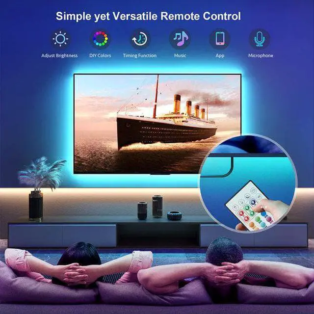 Alt view image 5 of 5 - TV LED Strip Lights, 6.56FT RGBIC TV LED Backlights with App Control, Music Sync, Scene Mode, Color Changing LED Light Strip with Timer for HDTV PC Computer Gaming, USB Powered