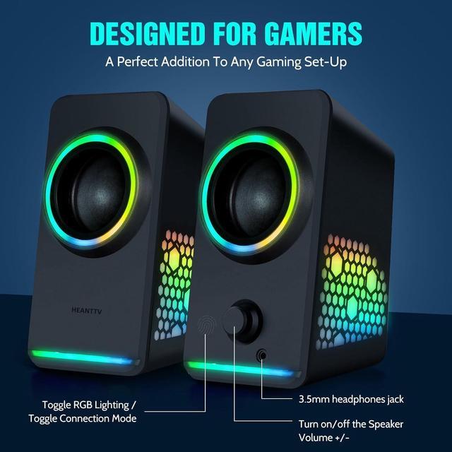 Altavoces Gaming Rgb Langtu, Usb 2.0, 3d Estéreo, Jack