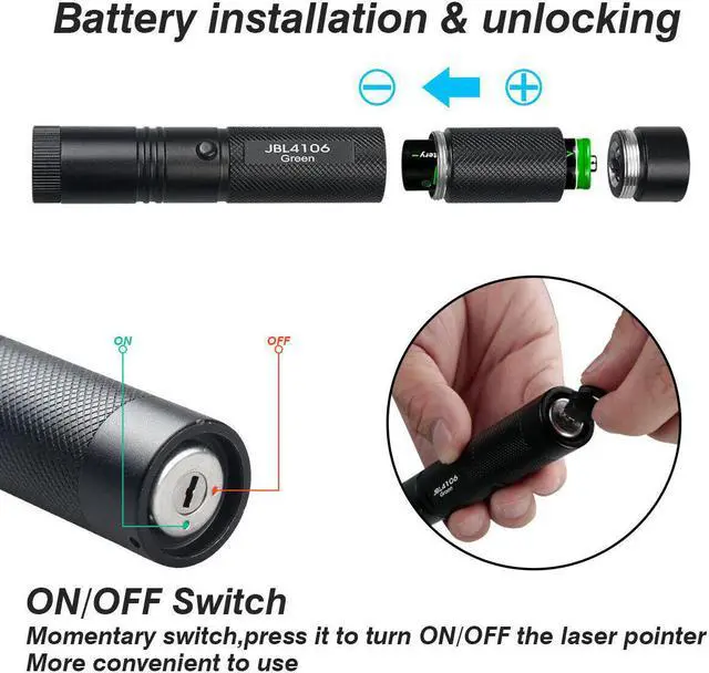 Alt view image 4 of 7 - Military 532nm G301 Green Laser Pointer Pen 5mW High Power Visible Beam Light Lazer with 18650 Battery & Dual Charger