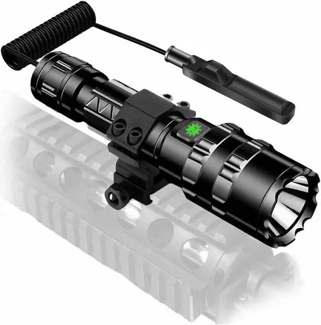 Alt view image 7 of 7 - Garberiel 2in1 L2 LED Flashlight with Picatinny Rail Mount - 5 Modes 3000 Lumens Bright Flashlight USB Rechargeable Waterproof Scout Light Torch Light