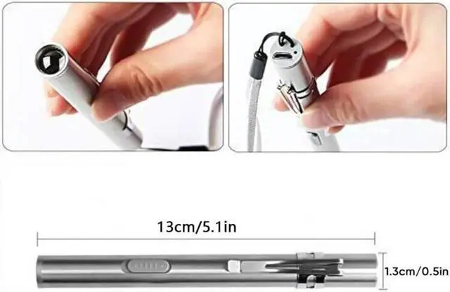 Alt view image 4 of 7 - 5Pack Pen Light Flashlight with USB Cable 400 lumens Rechargeable Penlight Mini LED Pocket Flashlight for Camping /Hiking/ Work Repair/Doctors