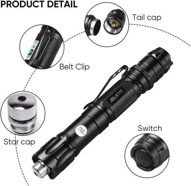 Alt view image 3 of 7 - Military High Power Tactical 532nm Green Iaser Pointer Pen with Rechargeable 18650 Battery&Charger for Teaching,Camping,Outdoor