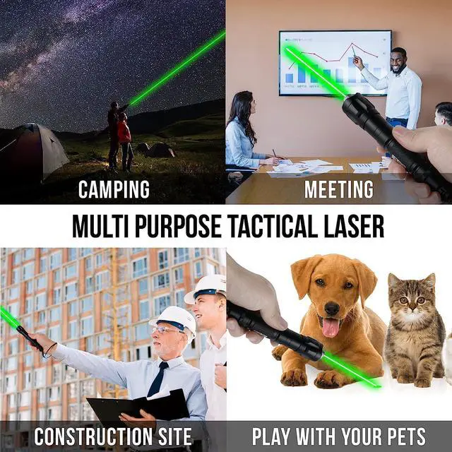 Alt view image 7 of 7 - Military High Power Tactical 532nm Green Iaser Pointer Pen with Rechargeable 18650 Battery&Charger for Teaching,Camping,Outdoor