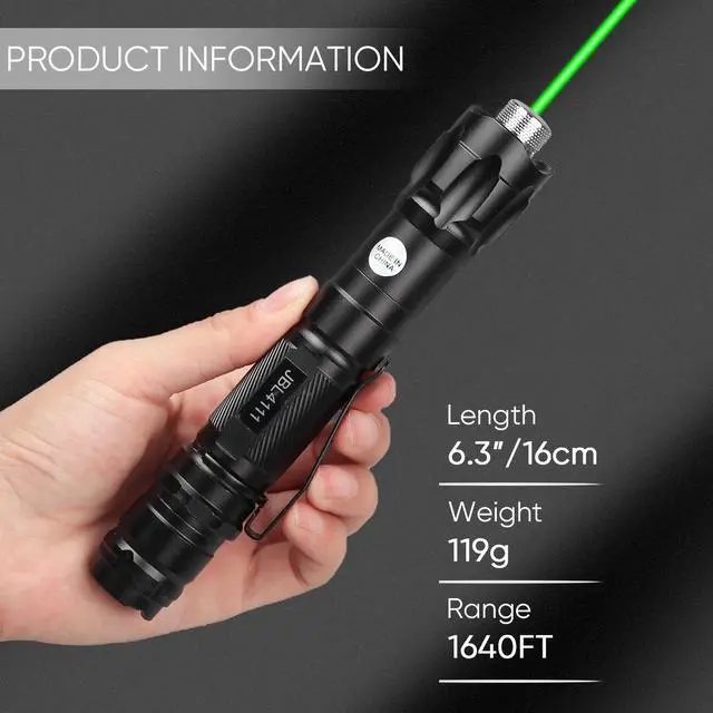 Alt view image 4 of 7 - Military High Power Tactical 532nm Green Iaser Pointer Pen with Rechargeable 18650 Battery&Charger for Teaching,Camping,Outdoor