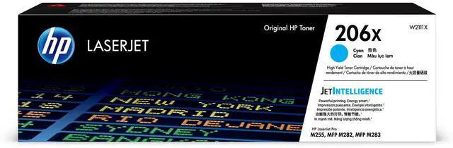 Alt view image 2 of 20 - HP 206X High Yield Cyan Original LaserJet Toner Cartridge, ~2,450 pages, W2111X