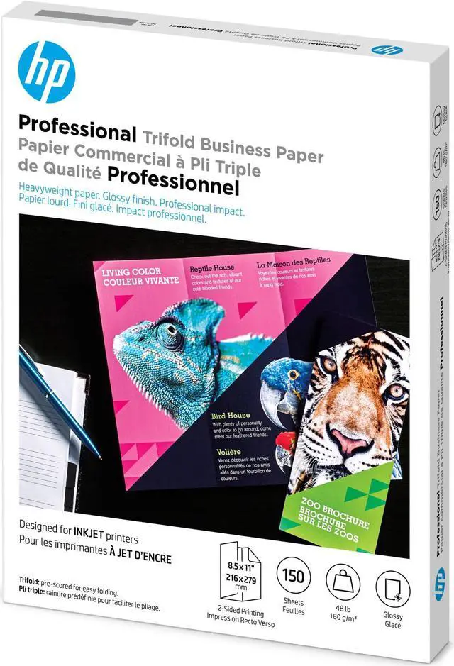 Alt view image 5 of 14 - HP Professional Trifold Business Glossy Brochure 4WN12A