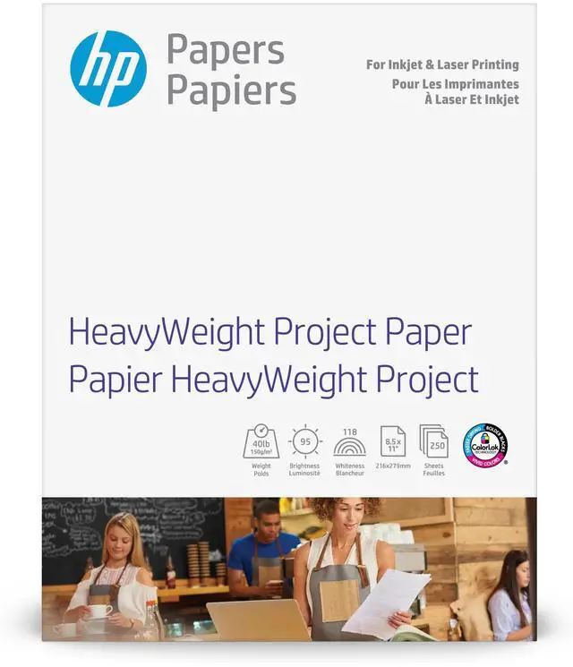 Alt view image 3 of 8 - HP HeavyWeight Project Paper, Matte, 40 lb, 8.5 x 11 in. (216 x 279 mm), 250 sheets Z4R14A