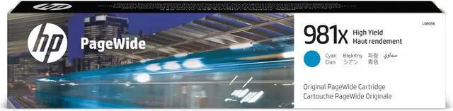 Alt view image 9 of 20 - HP 981X High Yield Cyan Original PageWide Cartridge, ~10,000 pages, L0R09A