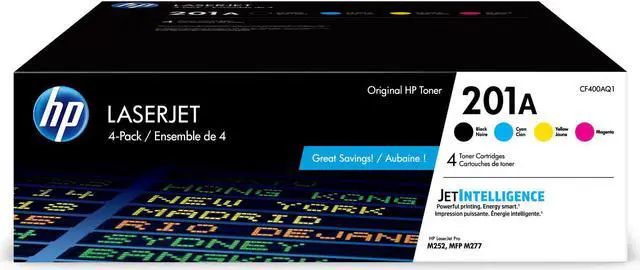 Alt view image 3 of 16 - HP 201A 4-pack Black/Cyan/Magenta/Yellow Original LaserJet Toner Cartridges, CF400AQ1