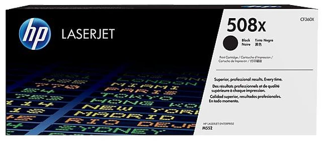 Main image of HP 508X High Yield Black Original LaserJet Toner Cartridge, ~12,500 pages,