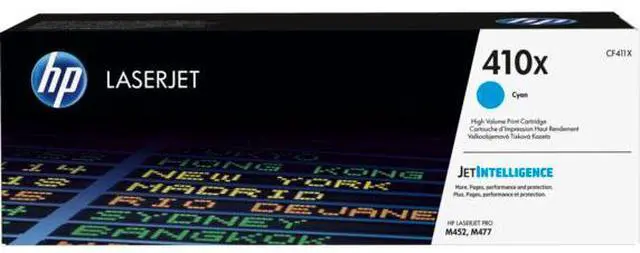 Main image of HP 410X High Yield Cyan Original LaserJet Toner Cartridge, ~5,000 pages, CF411X