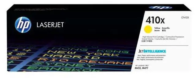 Main image of HP 410X High Yield Yellow Original LaserJet Toner Cartridge, ~5,000 pages,