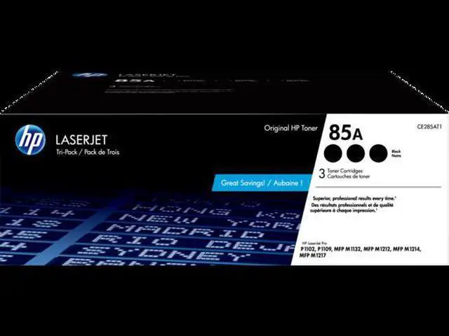 Alt view image 17 of 17 - HP 85A 3-pack Black Original LaserJet Toner Cartridges, CE285AT1