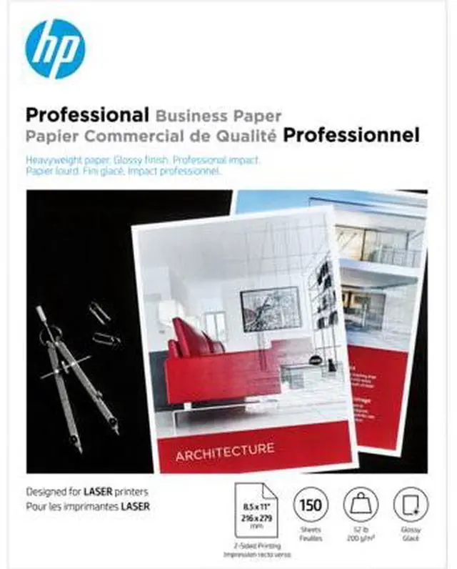 Main image of HP Professional Business Paper, Glossy, 52 lb, 8.5 x 11 in. (216 x 279 mm), 150