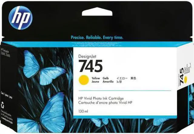 Alt view image 7 of 14 - HP 745 130-ml DesignJet Yellow Ink Cartridge, F9J96A