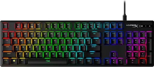 Alt view image 8 of 14 - HyperX Alloy Origins - Mechanical Gaming Keyboard, Software-Controlled Light & Macro Customization, Compact Form Factor, RGB LED Backlit - Clicky HyperX Blue Switch, Full Size