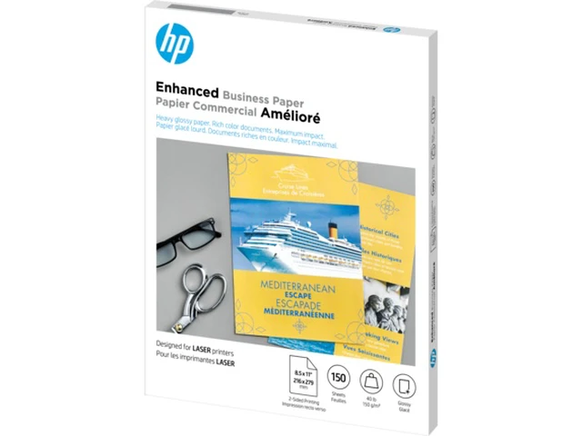 Alt view image 2 of 3 - HP Enhanced Business Paper, Glossy, 40 lb, 8.5 x 11 in. (216 x 279 mm), 150