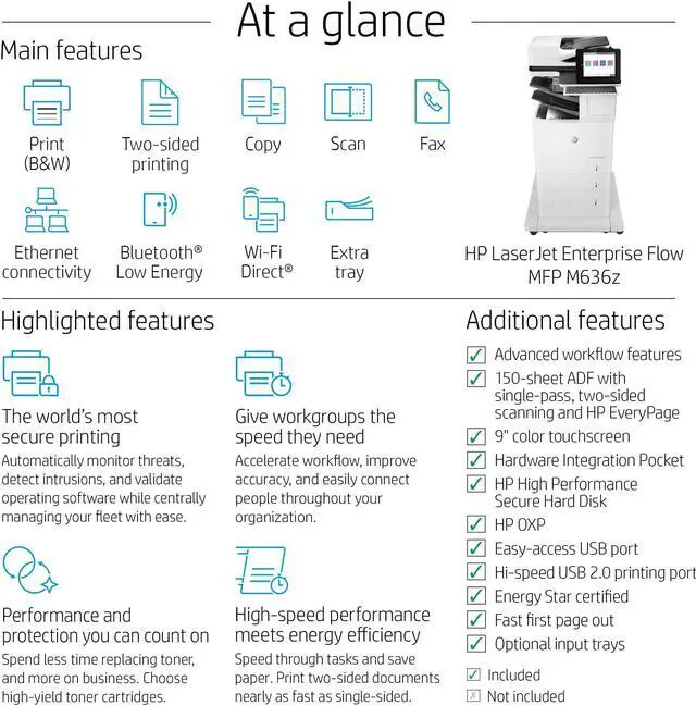 Alt view image 10 of 11 - HP USB, Wireless, Network Ready BK & WE Laser All-in-One Printer 7PT01A#BGJ
