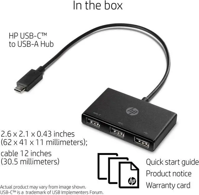 Alt view image 15 of 15 - HP USB-C to USB-A Hub Z6A00UT HPB-C toB-A Hub