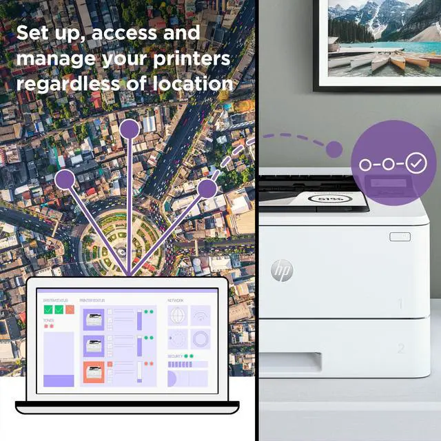 Alt view image 8 of 11 - HP LaserJet Pro 4000 4001dwe Wireless Laser Printer Monochrome 2Z601EBGJ