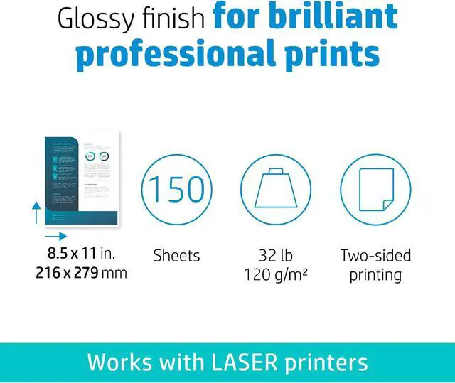 Alt view image 12 of 15 - HP Everyday Business Paper, Glossy, 32 lb, 8.5 x 11 in. (216 x 279 mm), 150 sheets 4WN08A
