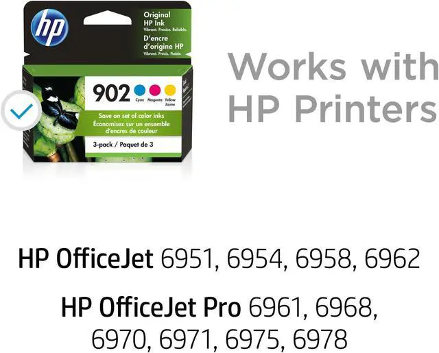Alt view image 19 of 20 - HP 902 3-pack Cyan/Magenta/Yellow Original Ink Cartridges, Per cartridge: ~315