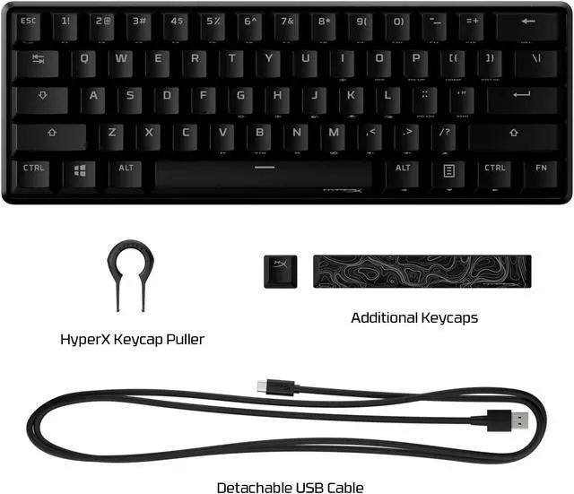 Alt view image 7 of 16 - HyperX Alloy Origins 60 RGB Mechanical Gaming Keyboard - Red Switches