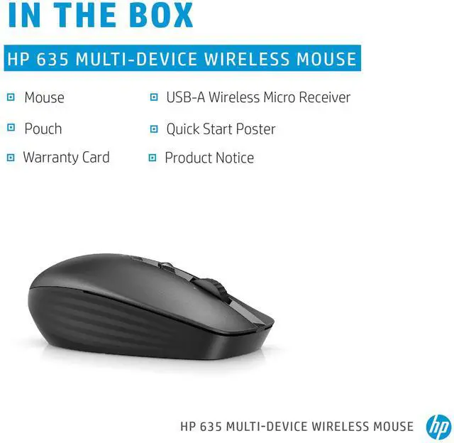 Alt view image 9 of 9 - HP 635 Multi-Device Wireless Mouse