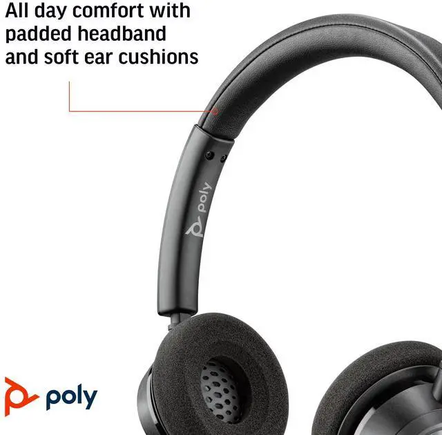 Alt view image 4 of 6 - POLY Blackwire 3320 USB-A - Wired, Dual-Ear (Stereo) Headset with Boom Mic - USB-A to Connect to Your PC, Mac or Cell Phone - Works with Teams, Zoom & More