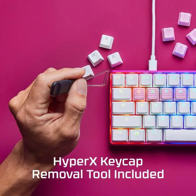 Alt view image 7 of 7 - HyperX Rubber Keycaps - Gaming Accessory Kit - Pink (US Layout)