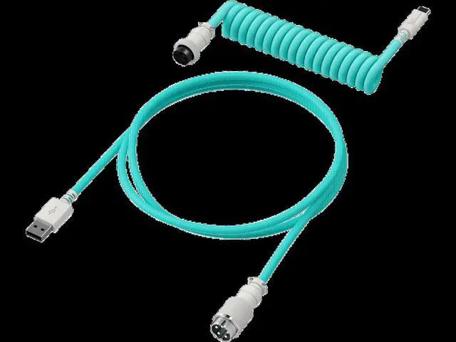 Alt view image 3 of 7 - HyperX USB-C Coiled Cable Light Green-White