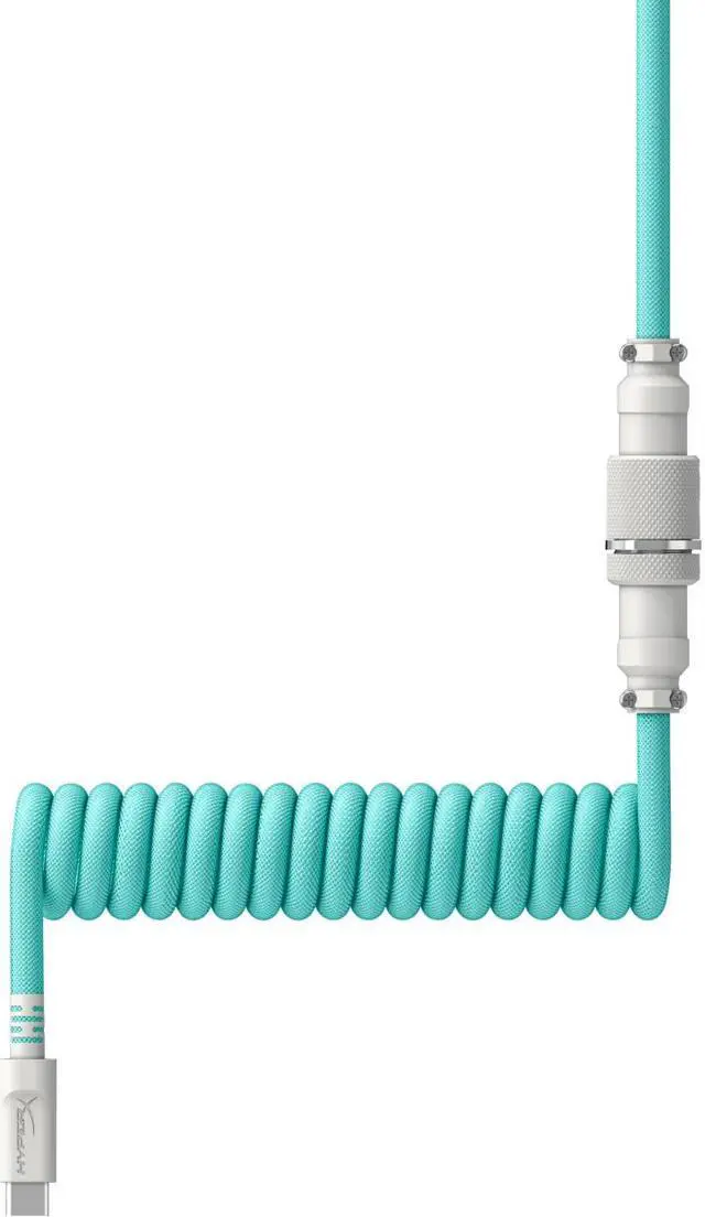 Alt view image 4 of 7 - HyperX USB-C Coiled Cable Light Green-White