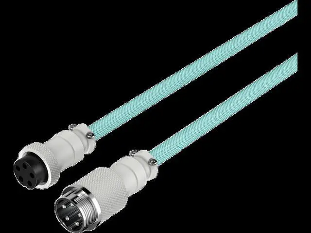 Alt view image 2 of 7 - HyperX USB-C Coiled Cable Light Green-White