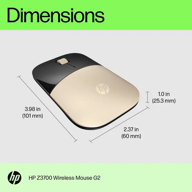 Alt view image 6 of 7 - HP Z3700 Modern Gold Wireless Mouse G2