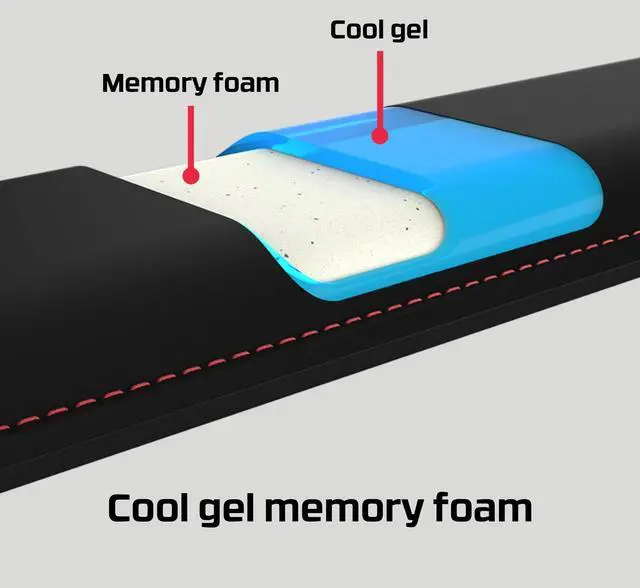 Alt view image 14 of 14 - hyperx wrist rest - tenkeyless - cooling gel - memory foam - anti-slip