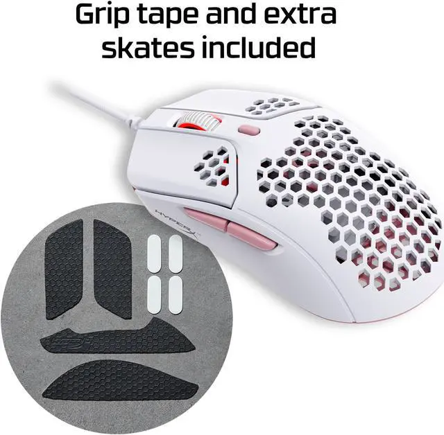 Alt view image 12 of 12 - HyperX - Pulsefire Haste Wired Optical Gaming Mouse with RGB Lighting - White and pink