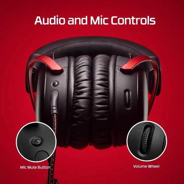 Alt view image 6 of 9 - HyperX Cloud III – Wired Gaming Headset, PC, PS5, Xbox Series X|S, Angled 53mm Drivers, DTS Spatial Audio, Memory Foam, Durable Frame, Ultra-Clear 10mm Mic, USB-C, USB-A, 3.5mm – Black/Red
