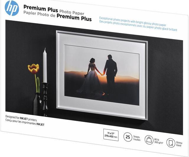 Alt view image 11 of 14 - HP Premium Plus Photo Paper, Glossy, 80 lb, 11 x 17 in. (279 x 432 mm), 25 sheets CV065A