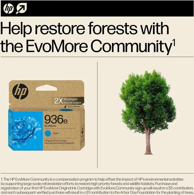 Alt view image 4 of 8 - HP 936e EvoMore Cyan Original Ink Cartridge, 1,650 pages, 4S6V3LN