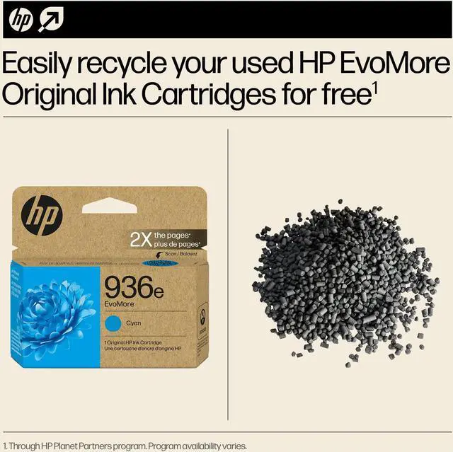 Alt view image 5 of 8 - HP 936e EvoMore Cyan Original Ink Cartridge, 1,650 pages, 4S6V3LN
