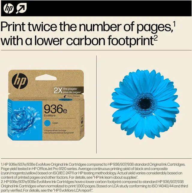 Alt view image 6 of 8 - HP 936e EvoMore Cyan Original Ink Cartridge, 1,650 pages, 4S6V3LN