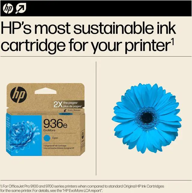 Alt view image 7 of 8 - HP 936e EvoMore Cyan Original Ink Cartridge, 1,650 pages, 4S6V3LN