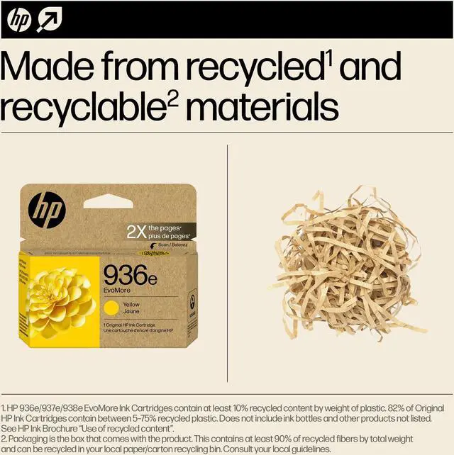 Alt view image 7 of 8 - HP 936e EvoMore Yellow Original Ink Cartridge, 1,650 pages, 4S6V5LN