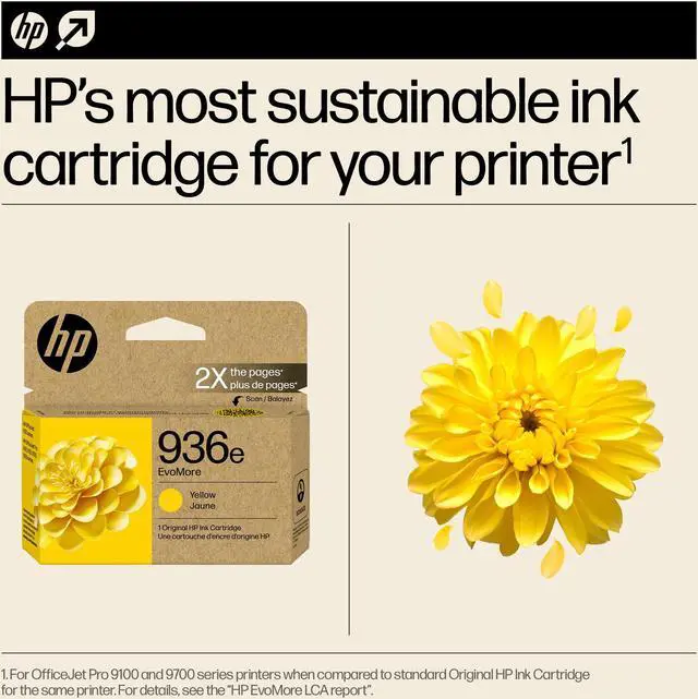 Alt view image 5 of 8 - HP 936e EvoMore Yellow Original Ink Cartridge, 1,650 pages, 4S6V5LN