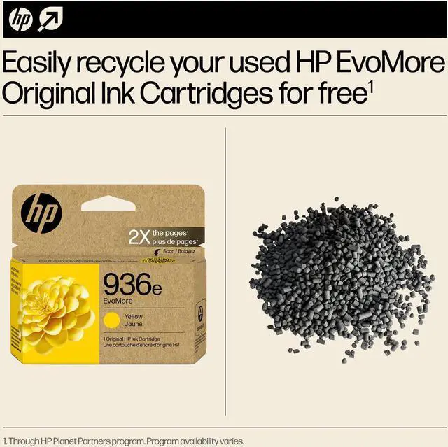 Alt view image 6 of 8 - HP 936e EvoMore Yellow Original Ink Cartridge, 1,650 pages, 4S6V5LN